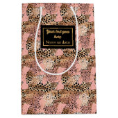 Lux pink and gold leopard skin birthday gift bag medium cadeauzakje (Voorkant)