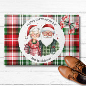 Lux Rood Groen Plaid Aangepaste Naam Kerst Deurmat
