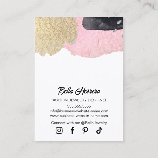 Lux Sieraden en Oorbel Display Kaart Visitekaartje (Achterkant)