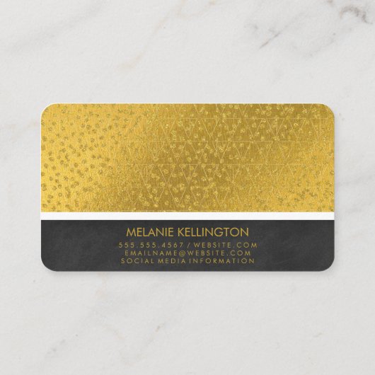 Lux Texture and Gold Speck | Monogram Visitekaartje (Achterkant)