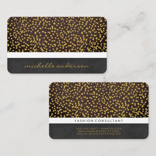 Lux Texture and Gold Speck Pattern II Visitekaartje (Voorkant / Achterkant)