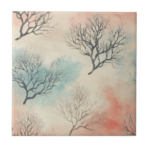 Lux Watercolor Kustkoraal & Oceaangolven (5) Tegeltje