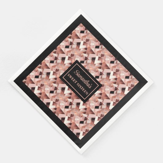 Lux Wedding Napkins Rose Gold Glitter Metallic Servet (Hoek)