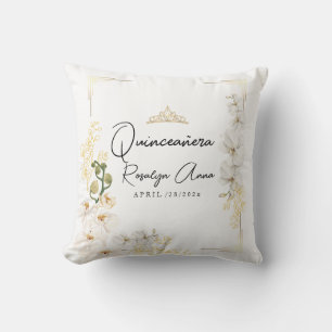 Lux White Orchid Princess Tiara Quinceañera Kussen