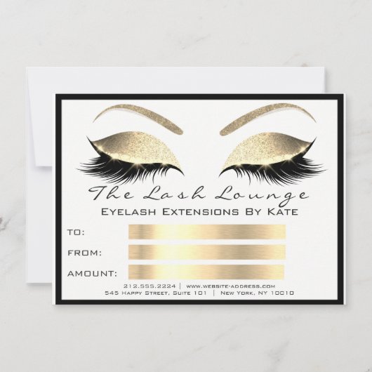 Lux Wimpers Wit Goud Make-up Certificaat Cadeau (Voorkant)