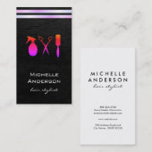 Lux Witte Strepen Chic Zwart Visitekaartje (Voorkant / Achterkant)