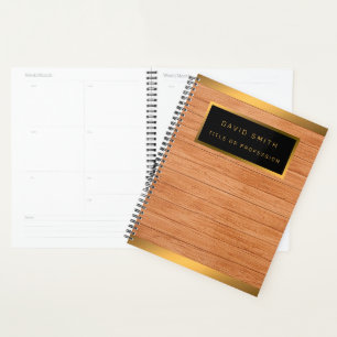Luxe 2in1 Gold Wood Carte de visite moderne &