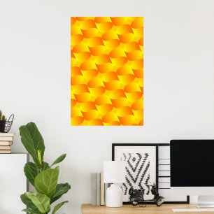 Luxe 3D goud schubpatroon optische illusie Poster