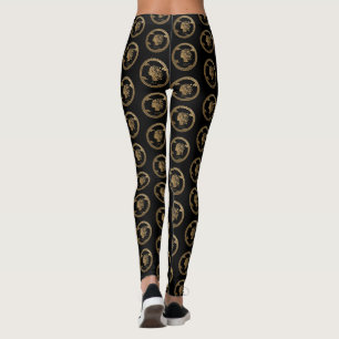 Luxe 3D Gouden Biophile Vrouw Embleem Leggings