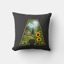 Luxe 3D gouden letter A zonnebloem cottage T-shirt