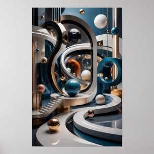 Luxe 3D Oneindige Geometrie Wandkunst Poster