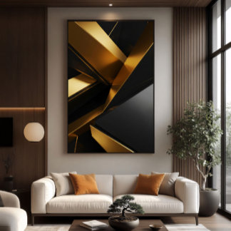 Luxe 3D wand moderne metalen ontwerp Canvas Afdruk