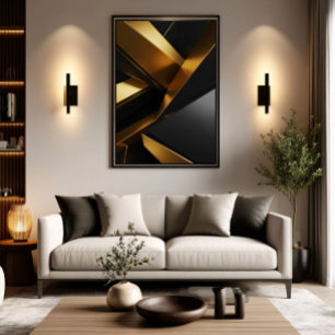 Luxe 3D wand moderne metalen ontwerp Poster