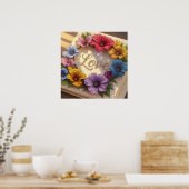 Luxe 3D Wenskaart met Floral Design Poster (Keuken)