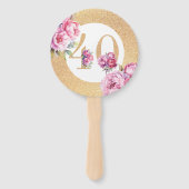 Luxe 40e verjaardag aangepaste foto Glitter Handwaaier (Voorkant)