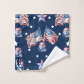 Luxe 4 juli Patriottisch gepersonaliseerd Bad Handdoek (Wasdoekje)