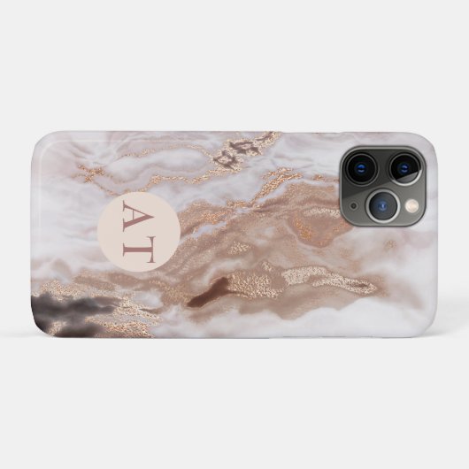 Luxe Abstract Gold Marble Pattern Monogram Case-Mate iPhone Case (Achterkant (horizontaal))