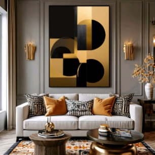 Luxe Abstract Goud Zwart Poster