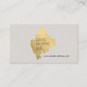 Luxe Abstract Gouden Brushstroke Logo op Tan Visitekaartje