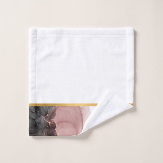 LUXE ABSTRACT ROOS BLACK BATHROOM TOWEL SET BAD HANDDOEK (Wasdoekje)