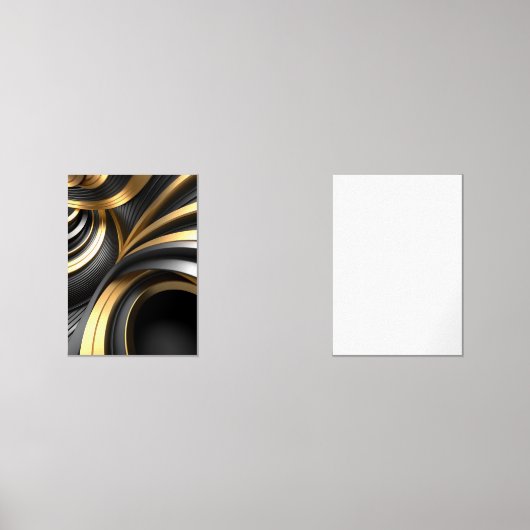 Luxe Abstracte achtergrond met Gold en Black Cur Muurkunst Sets (Voorkant)