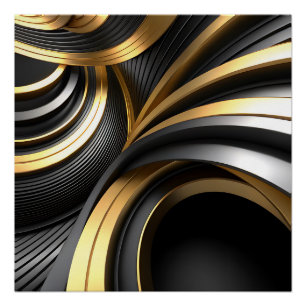 Luxe Abstracte achtergrond met Gold en Black Cur Perfect Poster
