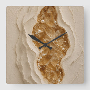 Luxe Abstracte Geode Wandklok Vierkante Klok