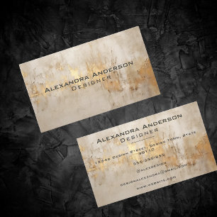 Luxe Abstracte Ivoor Gouden Glittery Professional Visitekaartje