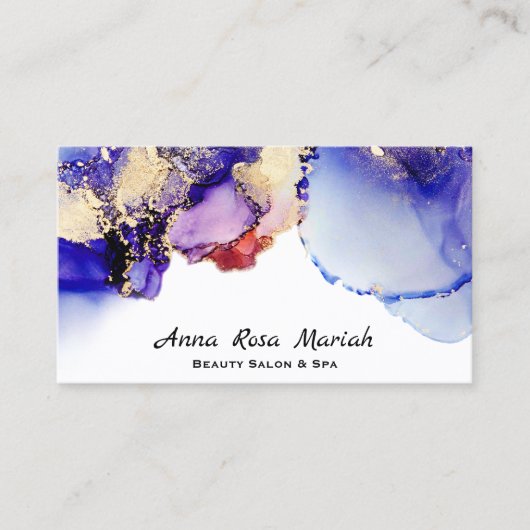 *~* Luxe Abstracte lavender Gold Gilded Blue Bold Visitekaartje (Voorkant)