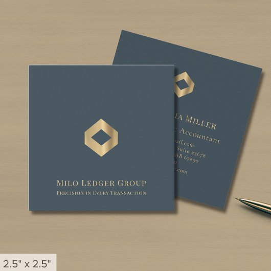 Luxe Accounting Tax Consulting Aangepaste Logo Vierkante Visitekaartje