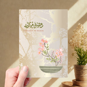 Luxe Acryl Ramadan Mubarak Kaart Goud & Flora Uitnodigingen