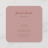 Luxe afgeronde moderne elegante handschrift tekst vierkante visitekaartje (Achterkant)