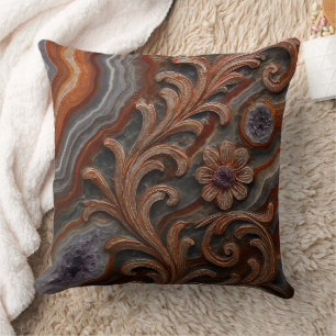 Luxe agaat- en geode-mineraal decoratieve kussen