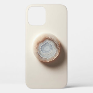 Luxe Agaat Geode Plak Minimalistische Neutrale Ste iPhone 12 Hoesje