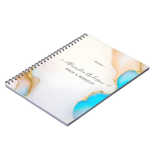 Luxe Agate Marble Signature Script Notitieboek (Linkerzijde)