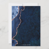 Luxe Agate Sapphire Blue Roos Gold 40e verjaardag Kaart (Achterkant)