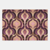 Luxe AI Art Gold Foil Roze Bourgogne Inpakpapier Vel (Voorkant)