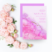 Luxe alcoholinkt Gold Glitter Elegant Afstuderen Kaart