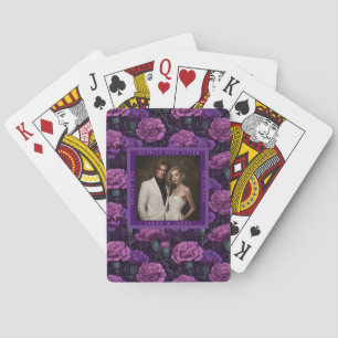 Luxe Anjer Geïnspireerde Bloemachtige Bruiloft Pokerkaarten