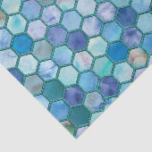 Luxe Aqua blue honingraatpatroon Tissuepapier (Detail)