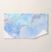 LUXE AQUA BLUE SPARKLE MARBLE CUSTOM ANGLE BAD HANDDOEK (Handdoek)
