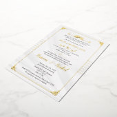 Luxe Arabisch & Engels Elegant Moslim Goud Folie Uitnodiging (Gedraaid)