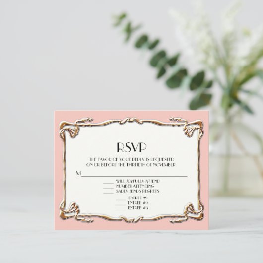 Luxe Art Deco Nouveau Gatsby Style Menu (Staand voorkant)