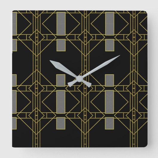 luxe art deco vierkante klok (Voorkant)