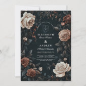 Luxe Art Nouveau Floral Wedding Kaart (Voorkant)