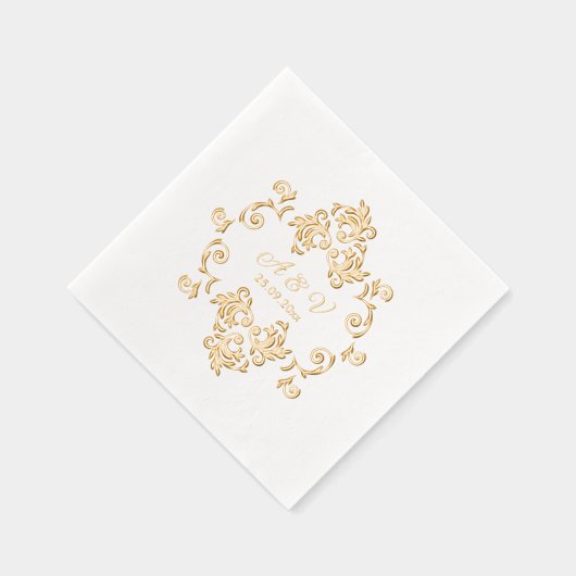 Luxe Art Nouveau Monogram Folie Servetten (Rechts)