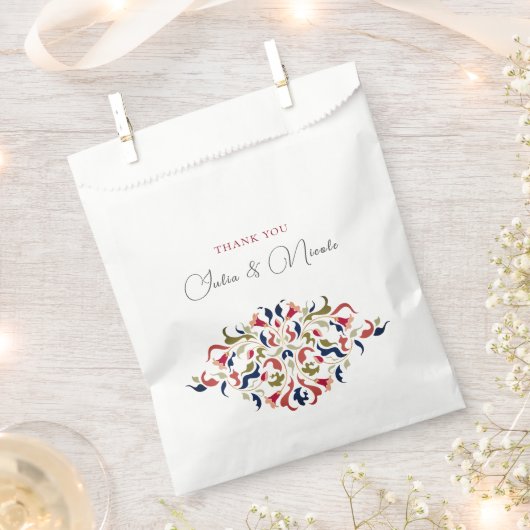 Luxe Artistieke Botanische Bloemen Paisley Wedding Bedankzakje (Geknipt)