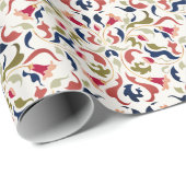 Luxe Artistieke Botanische Bloemen Paisley Wedding Cadeaupapier (Rol Hoek)