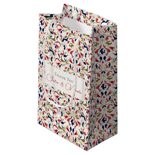 Luxe Artistieke Botanische Bloemen Paisley Wedding Klein Cadeauzakje (Voorkant Gekanteld)