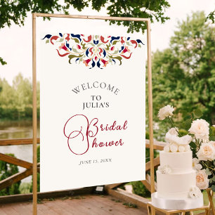 Luxe Artistieke Botanische Bloemen Paisley Wedding Poster